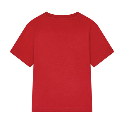 Kids Red Winnie Balloon Pocket Embroidered T-⁠shirt