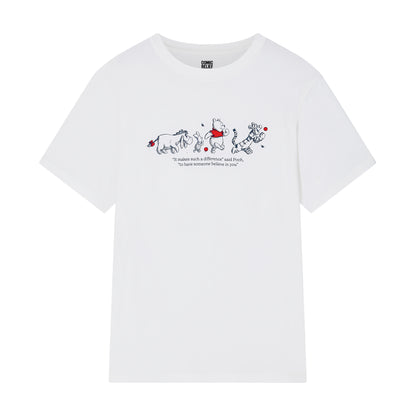 Adult White Winnie The Pooh Quote T-⁠shirt