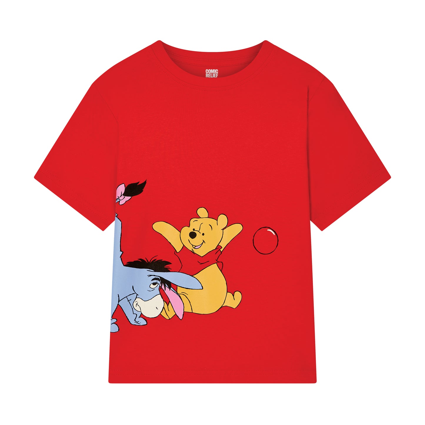 Kids Red Pooh & Friends Wrap Round Print T-⁠shirt