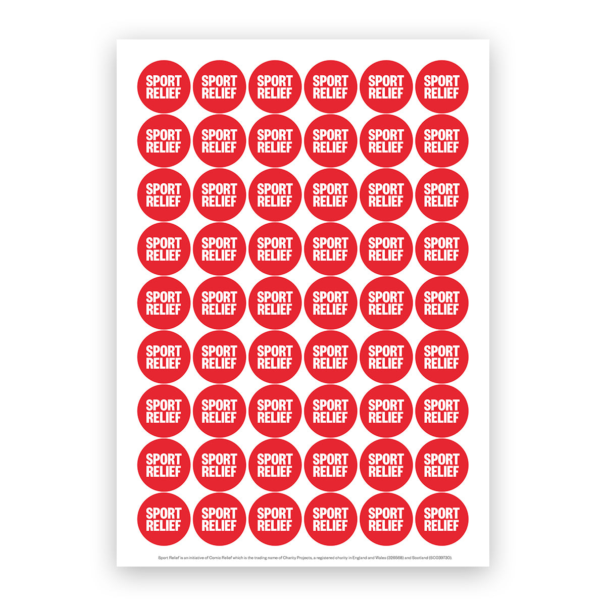 Sport Relief stickers