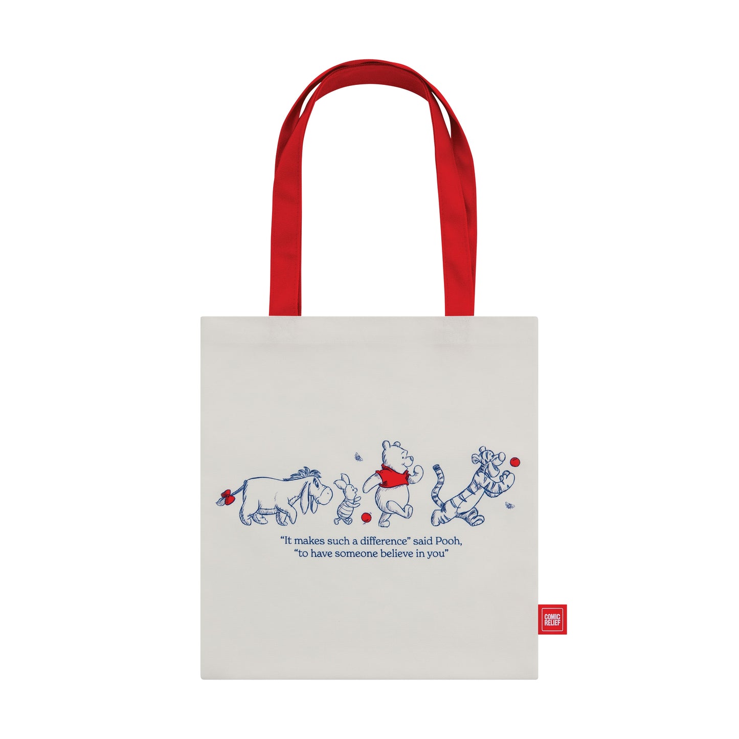 White Pooh & Friends Quote Tote Bag