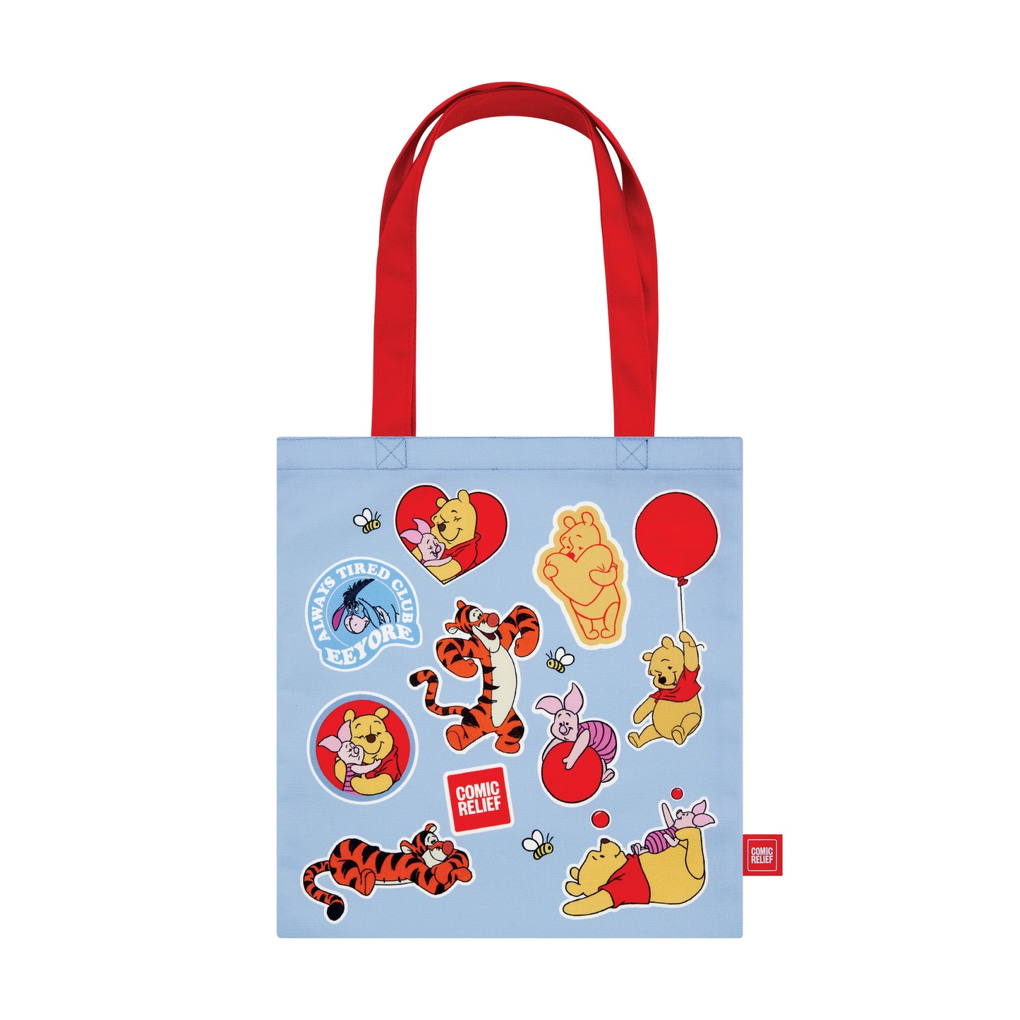Blue Pooh & Friends Stickers Tote Bag