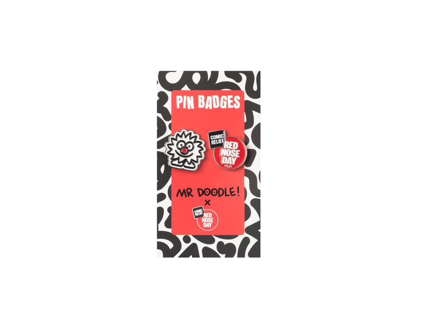 Red Nose Day 2026: Mr Doodle pin badges